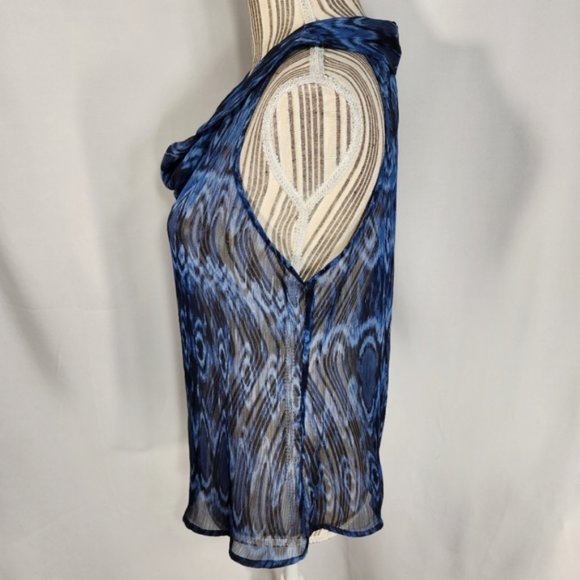 Converse One Star Blue & Black Drape Neck Sleeveless Top Size Medium - Picture 3 of 6